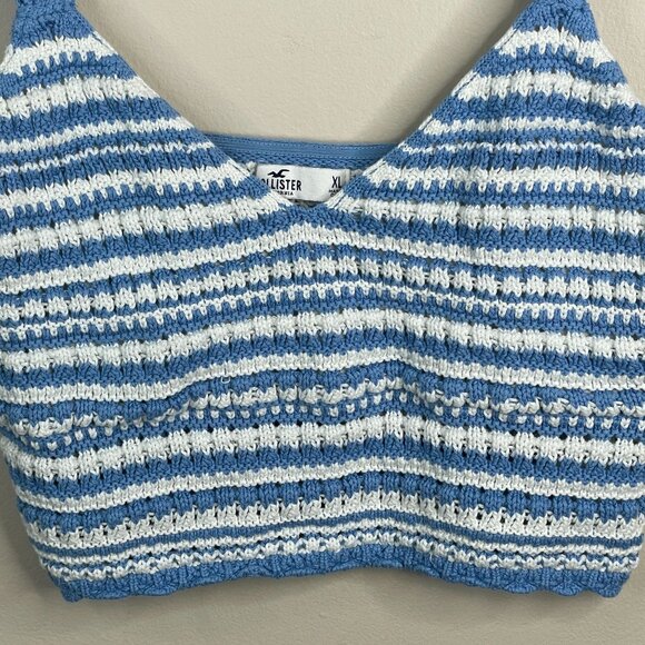 Hollister Crochet Crop Top Womens XLarge Boho Festival Hippie Spaghetti Strap - Picture 4 of 10